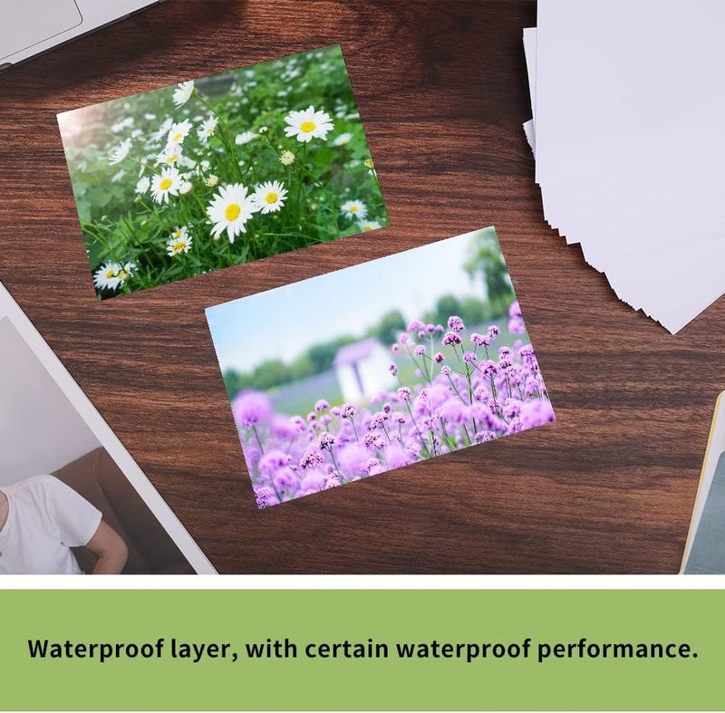LUNARM 50 ورقة ورق صور، 4"x6" ورق لامع للطباعة باستخدام أحبار الصبغة، 180 جرام ورق صور للطباعة بالحقن لصورة واضحة لألبوم الصور، حفلات DIY، تخييم، مهرجانات، تسجيل الذكريات - Image 5